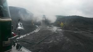 Fire, Front End Loader, via Nesquehoning Fire Company, Panther Creek Power, 8-3-2014