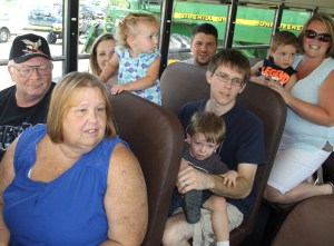 Pictured from front seat back are Craig and Terri Dillman, Laura Mashack, Sophia Lilly, Joel and Mason Mashack, Kevin Lilly, Nick Lilly and Heather Lilly.