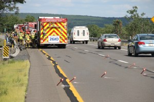 MVA, Car Misses Trees, mile marker 125.2, Interstate 81, Ryan Township,8-9-2014 (1)