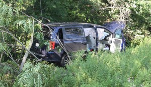 MVA, Car Misses Trees, mile marker 125.2, Interstate 81, Ryan Township,8-9-2014 (25)