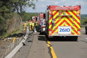 MVA, Car Misses Trees, mile marker 125.2, Interstate 81, Ryan Township,8-9-2014 (5)