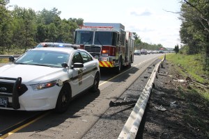 MVA, Car Misses Trees, mile marker 125.2, Interstate 81, Ryan Township,8-9-2014 (9)