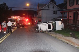 Overturned Vehicle, photo from Harry Hontz, SR902, Lansford, 8-27-2014 (10)