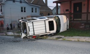 Overturned Vehicle, photo from Harry Hontz, SR902, Lansford, 8-27-2014 (4)