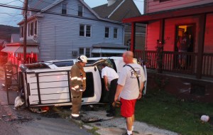 Overturned Vehicle, photo from Harry Hontz, SR902, Lansford, 8-27-2014 (8)