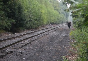 Photo of Tracks, after Train Amputates Part of 12 Yr Old Girl's Leg, Mahanoy City, 8-20-2014 (6)