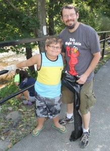 River Cleanup, Little Schuylkill River, next to Boyer's Food Market, Tamaqua, 8-9-2014 (6)