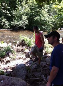 River Cleanup, Little Schuylkill River, next to Boyer's Food Market, Tamaqua, 8-9-2014, Beth Kester (5)