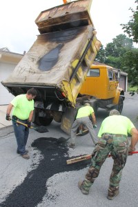 Road Patch Repair Work, Borough Workers, Spring Street, Tamaqua, 8-6-2014 (8)