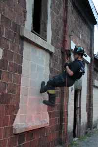Rope Decent, Rappel Training, Citizen's Fire Company, Tamaqua, 8-11-2014 (115)