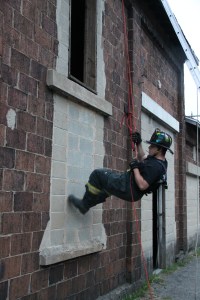 Rope Decent, Rappel Training, Citizen's Fire Company, Tamaqua, 8-11-2014 (117)