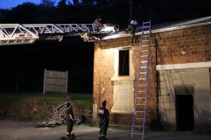 Rope Decent, Rappel Training, Citizen's Fire Company, Tamaqua, 8-11-2014 (185)