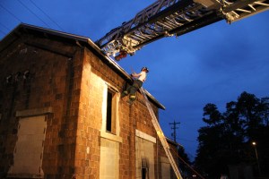 Rope Decent, Rappel Training, Citizen's Fire Company, Tamaqua, 8-11-2014 (201)