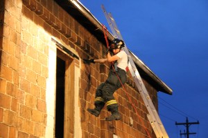 Rope Decent, Rappel Training, Citizen's Fire Company, Tamaqua, 8-11-2014 (204)
