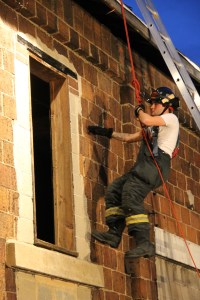 Rope Decent, Rappel Training, Citizen's Fire Company, Tamaqua, 8-11-2014 (207)