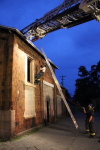Rope Decent, Rappel Training, Citizen's Fire Company, Tamaqua, 8-11-2014 (209)