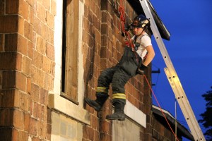 Rope Decent, Rappel Training, Citizen's Fire Company, Tamaqua, 8-11-2014 (212)
