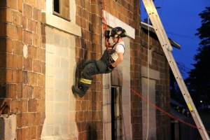 Rope Decent, Rappel Training, Citizen's Fire Company, Tamaqua, 8-11-2014 (218)