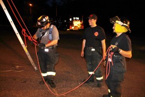 Rope Decent, Rappel Training, Citizen's Fire Company, Tamaqua, 8-11-2014 (261)