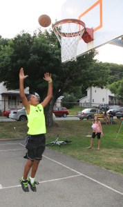 Shooting Hoops, North & Middle Ward Playground, Tamaqua, 8-8-2014 (2)