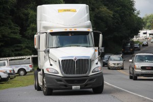 Tractor Trailers Swipe Mirrors on Hometown Hill, SR309, Hometown, 8-13-2014 (54)