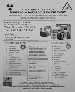 11-15-2014, 2014 Schuylkill County Household Hazardous Waste Event, Schuylkill Mall, Frackville