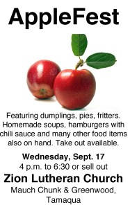 9-17-2014, Apple Fest, Zion Lutheran Church, Tamaqua1