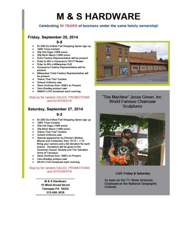 9-19-2014, Tamaqua Chamber of Commerce, Chamber Chatters6