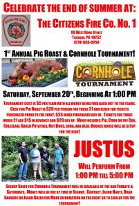 9-20-2014, Pig Roast and Cornhold Tournament, Citizen's Fire Company, Tamaqua, 2