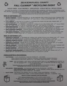 9-22-2014, 2014 Fall Cleaunup and Recycling, Schuylkill County, Tamaqua