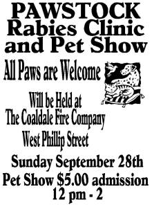 9-28-2014, Pawstock Rabies Clinic and Pet Show, Coaldale Fire Company, Coaldale