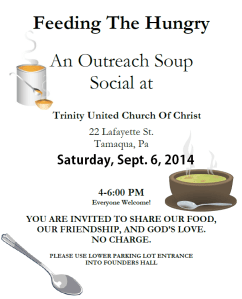 9-6-2014, Outreach Soup Social, Trinity UCC, Tamaqua
