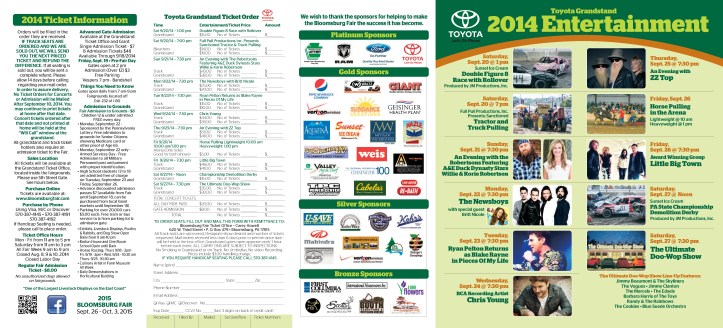 Bloomsburg Fair 2014 BROCHURE1