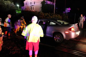 Car on Train Tracks, Barnesville, 9-3-2014 (1)