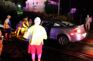 Car on Train Tracks, Barnesville, 9-3-2014 (2)