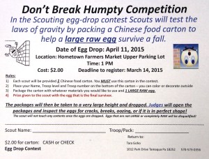 Don't Break Humpty Egg Drop 2015, Tamaqua and Panther Valley Girl Scouts (10)