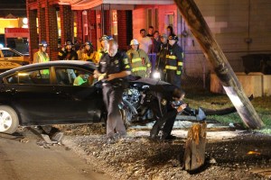 Driver Taken Into Custody after Striking Vehicle, Sheering Pole, Tamaqua (114)