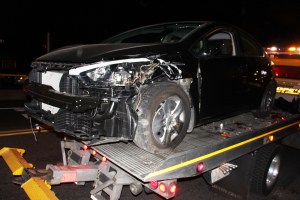 Driver Taken Into Custody after Striking Vehicle, Sheering Pole, Tamaqua (163)