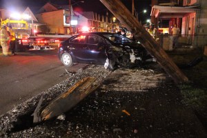 Driver Taken Into Custody after Striking Vehicle, Sheering Pole, Tamaqua (58)
