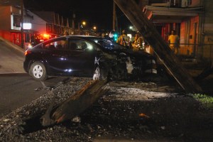 Driver Taken Into Custody after Striking Vehicle, Sheering Pole, Tamaqua (65)