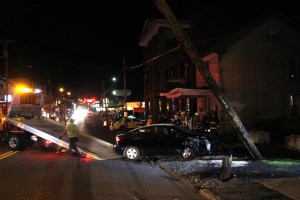 Driver Taken Into Custody after Striking Vehicle, Sheering Pole, Tamaqua (84)