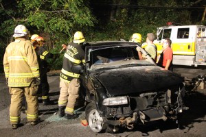 Firefighter Training, Cutting Up A Car, Zeigler's Auto Repair and Towing, Hometown, 9-4-2014 (11)