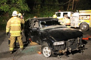 Firefighter Training, Cutting Up A Car, Zeigler's Auto Repair and Towing, Hometown, 9-4-2014 (12)