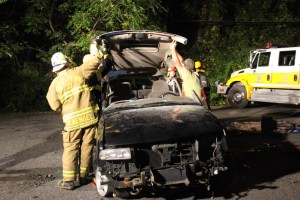 Firefighter Training, Cutting Up A Car, Zeigler's Auto Repair and Towing, Hometown, 9-4-2014 (26)