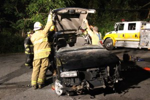 Firefighter Training, Cutting Up A Car, Zeigler's Auto Repair and Towing, Hometown, 9-4-2014 (31)
