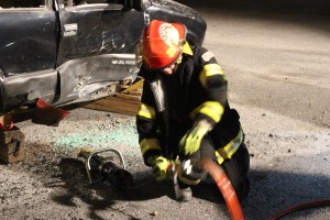 Firefighter Training, Cutting Up A Car, Zeigler's Auto Repair and Towing, Hometown, 9-4-2014 (56)