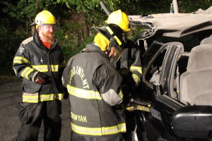Firefighter Training, Cutting Up A Car, Zeigler's Auto Repair and Towing, Hometown, 9-4-2014 (58)