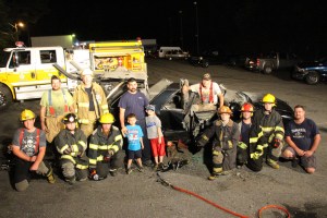 Firefighter Training, Cutting Up A Car, Zeigler's Auto Repair and Towing, Hometown, 9-4-2014 (67)