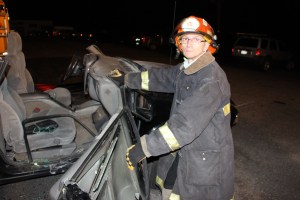 Firefighter Training, Cutting Up A Car, Zeigler's Auto Repair and Towing, Hometown, 9-4-2014 (78)