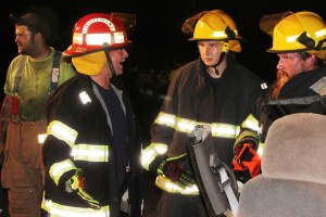 Firefighter Training, Cutting Up A Car, Zeigler's Auto Repair and Towing, Hometown, 9-4-2014 (80)